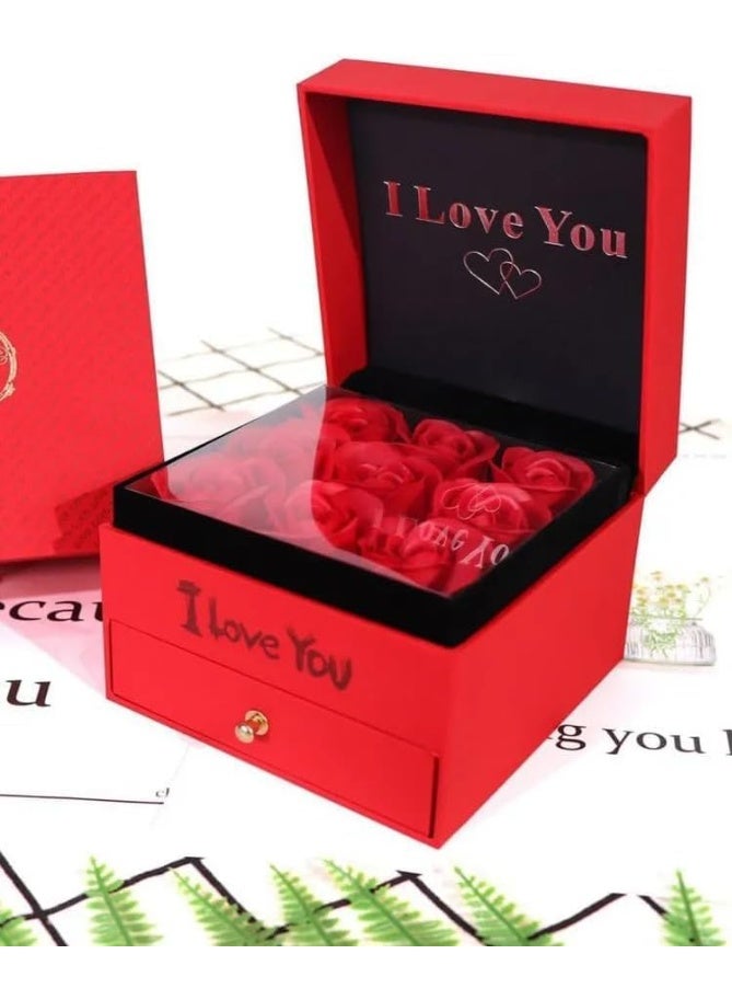 Elegant rose-themed jewelry storage box for organizing and displaying rings or necklaces - Image 4